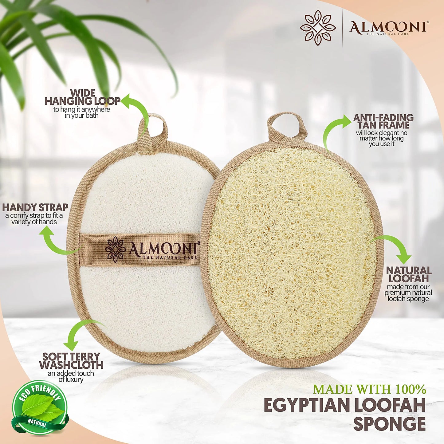 Almooni Natural Egyptian Loofah Body Scrubber