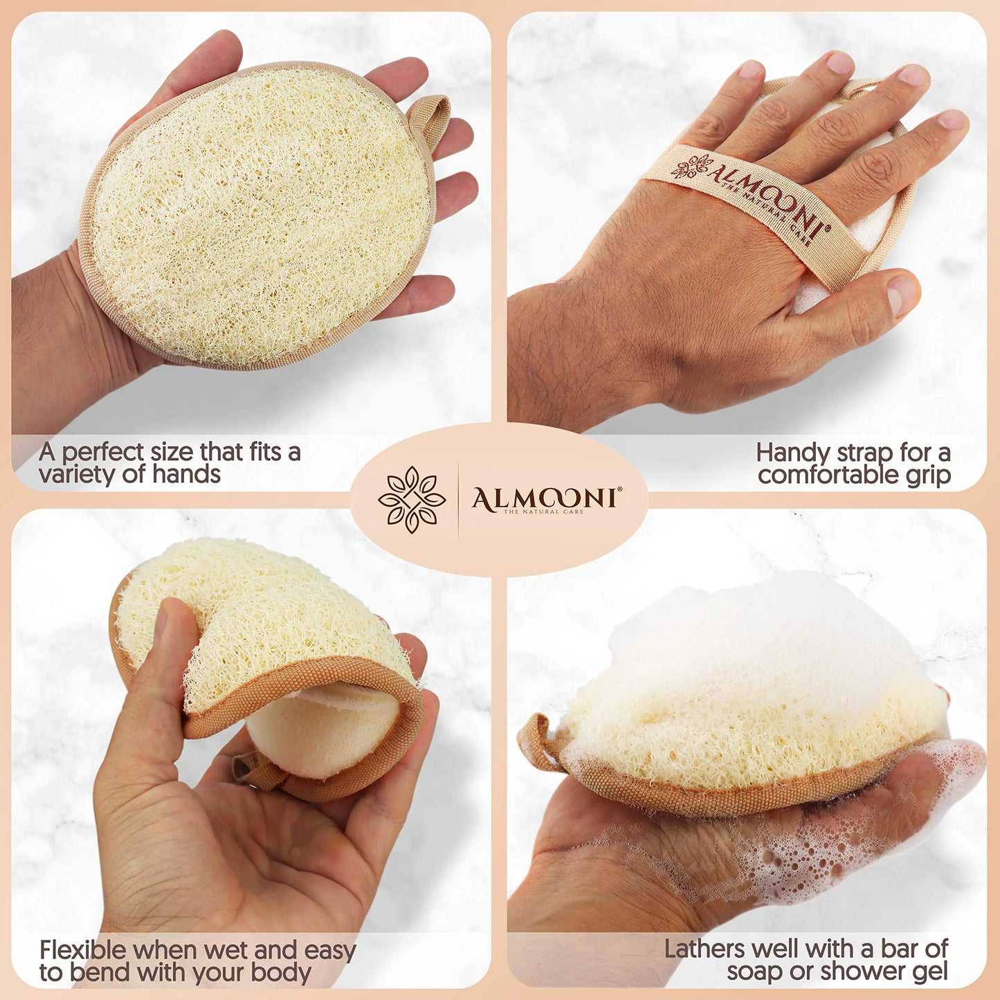 Almooni Natural Egyptian Loofah Body Scrubber